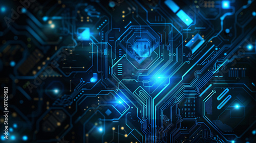 futuristic circuit board glowing technological abstract background graphic resource.
