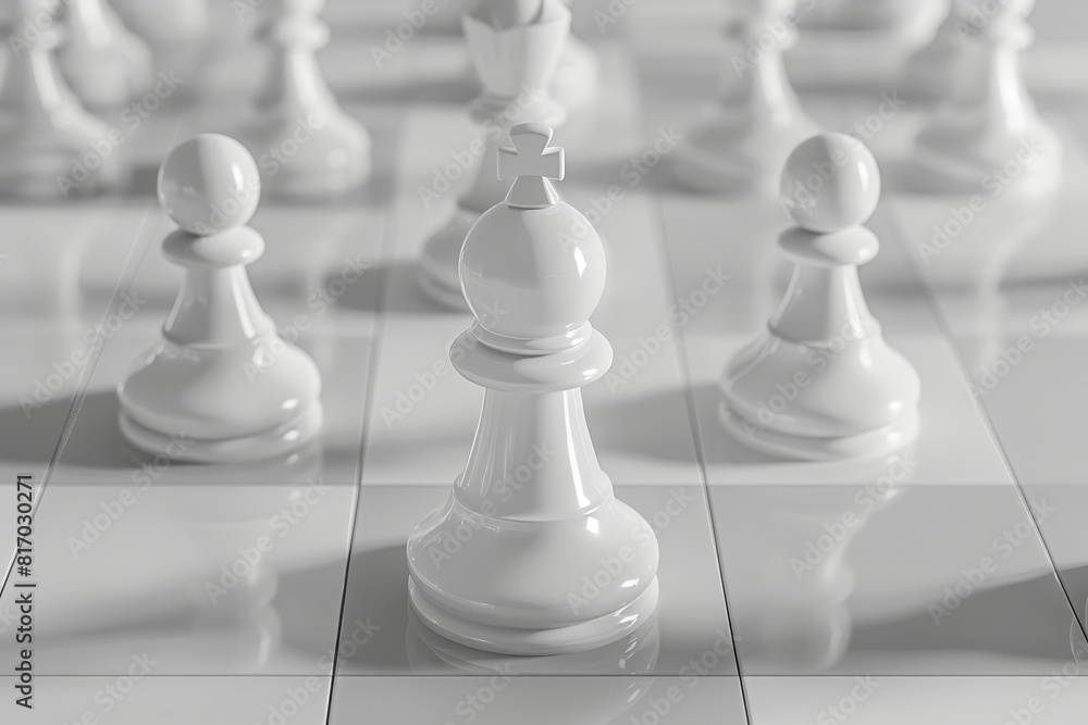 A close up of a chess board with black and white pieces A close up of a chess board with black and white pieces