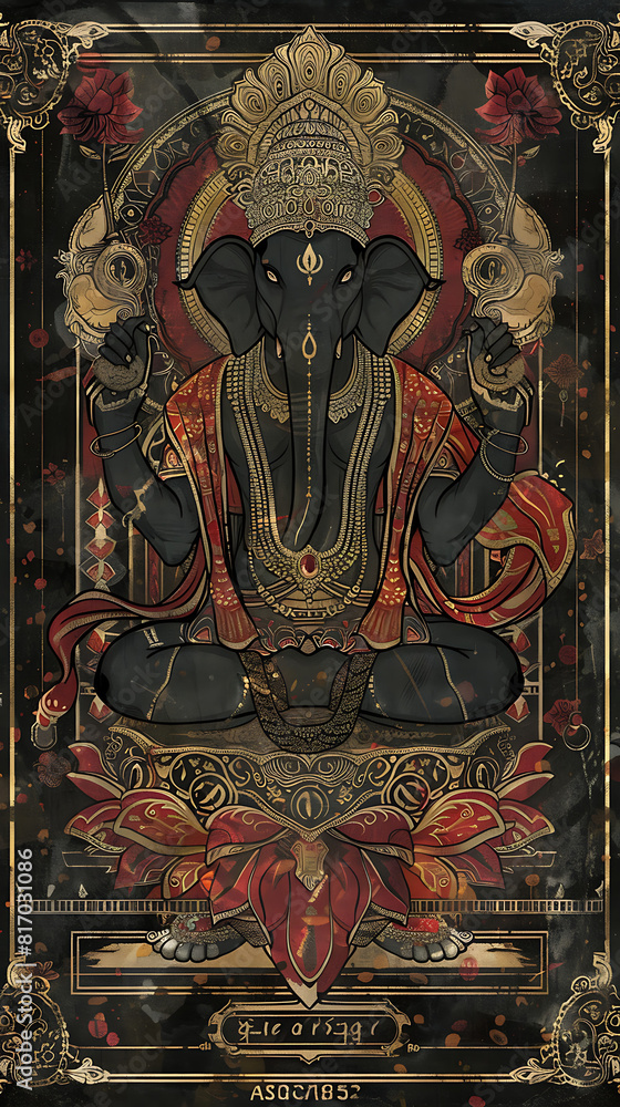 Ganesh wall art, The god of abundance is revered by the people, resulting in wealth and happiness Ganesh wall art, The god of abundance is revered by the people, resulting in wealth and happiness
