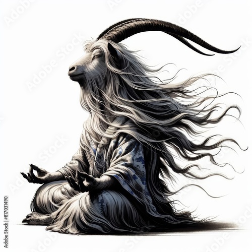 illustration yoga goat © Deanmon
