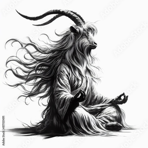 illustration yoga goat