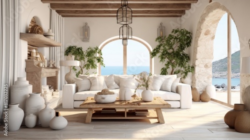 Beautiful house  of Mediterranean interior details. 
