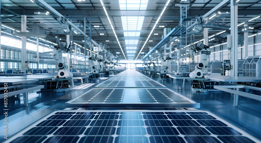 Automated Solar Panel Production in a Futuristic Factory Setting Automated Solar Panel Production in a Futuristic Factory Setting