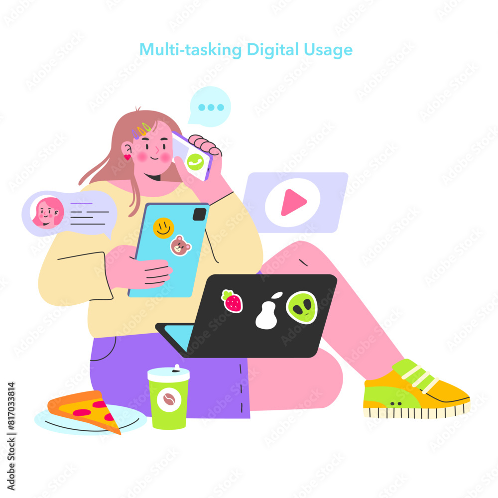 Digital Natives. Flat Vector Illustration Digital Natives. Flat Vector Illustration