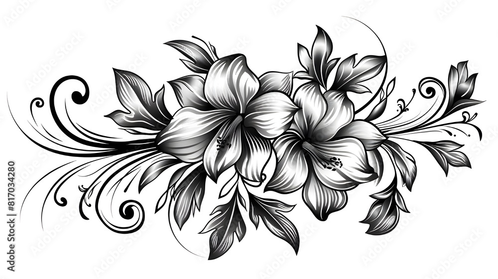 black and white flower black and white flower