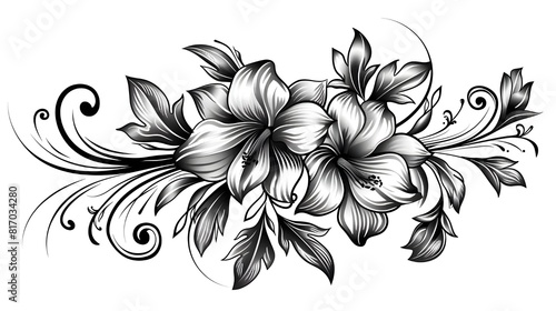 black and white flower