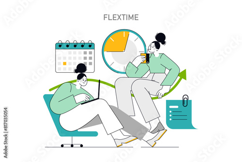 : Employee well-being concept. Vector illustration.