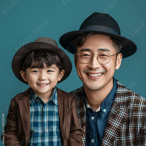 portrait of Asian father with son © Spyrydon