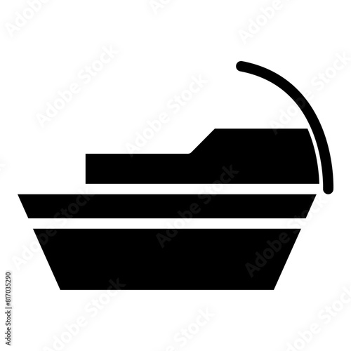 Jetski Vector Line Icon Design