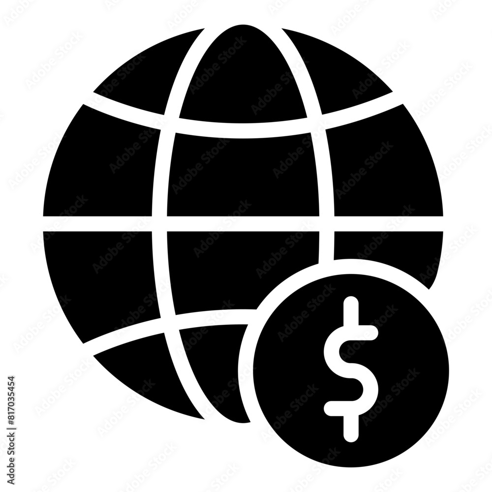 World Financial Vector Line Icon Design World Financial Vector Line Icon Design