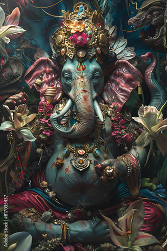 Wallpaper Mural Ganesh wall art, The god of abundance is revered by the people, resulting in wealth and happiness Torontodigital.ca