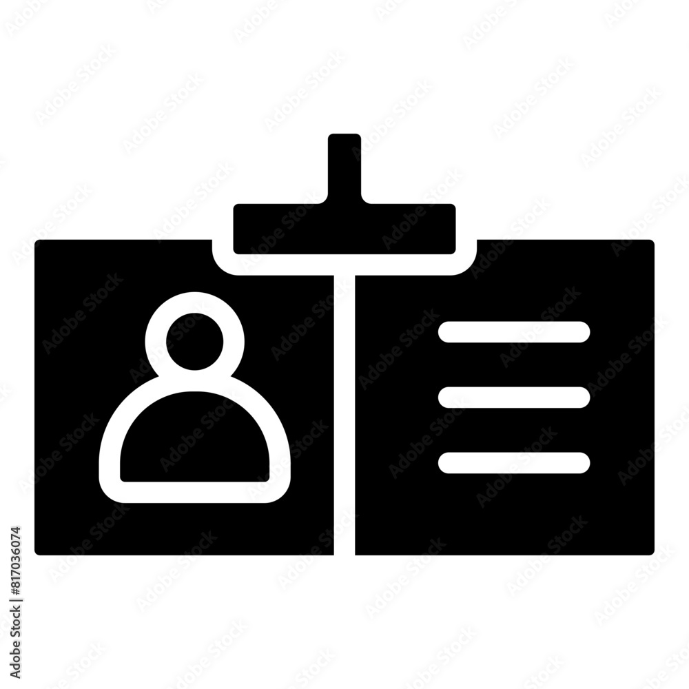 Identity Card Vector Line Icon Design Identity Card Vector Line Icon Design