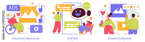 Interactive Engagement. Flat Vector Illustration