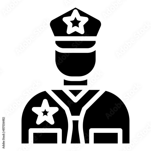 0Police officer Glyph Icon Design