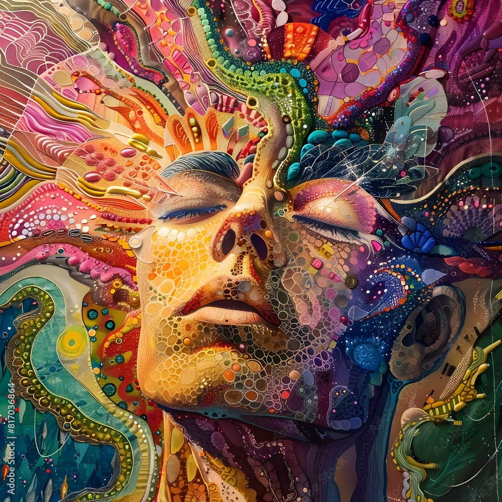 Obraz premium Visionary Expression A Journey of Therapeutic Self Reflection and Transcendent Consciousness