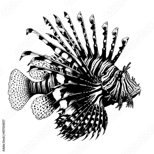 black and white lionfish
