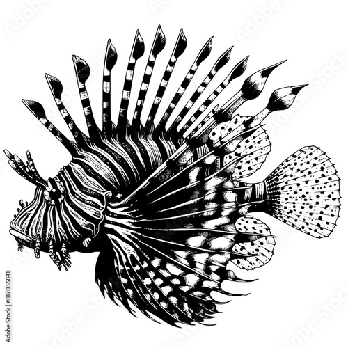 black and white lionfish