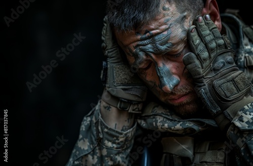 Soldier Grappling with Inner Turmoil - The Silent Battle of PTSD