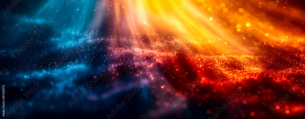 Naklejka premium Abstract background with light pastel color rays overlay, black background