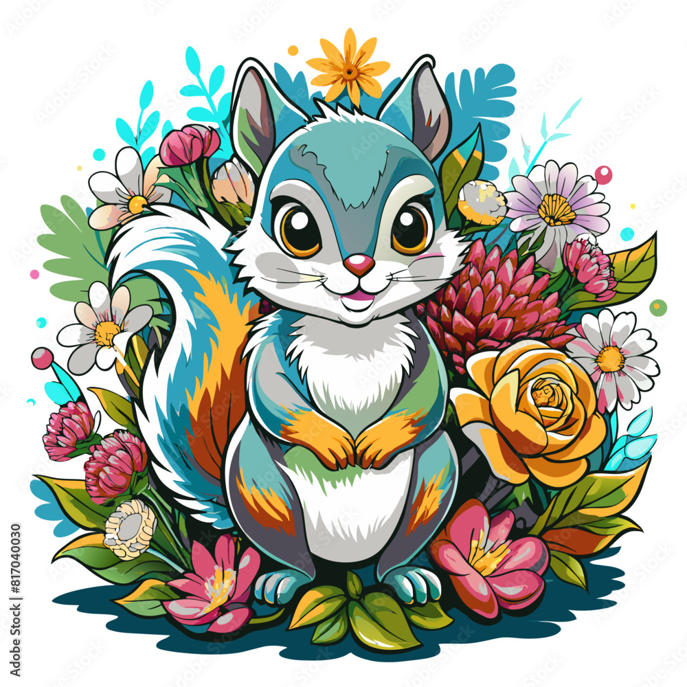 A detailed illustration vector of a cute rabbit sticker - Generative AI
A detailed illustration vector of a cute rabbit sticker - Generative AI