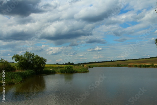 A river with a cloudy sky