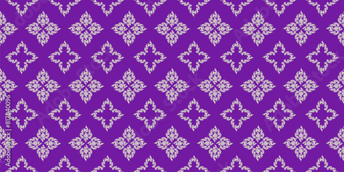 Oriental classic pattern. Seamless abstract purple and golden background