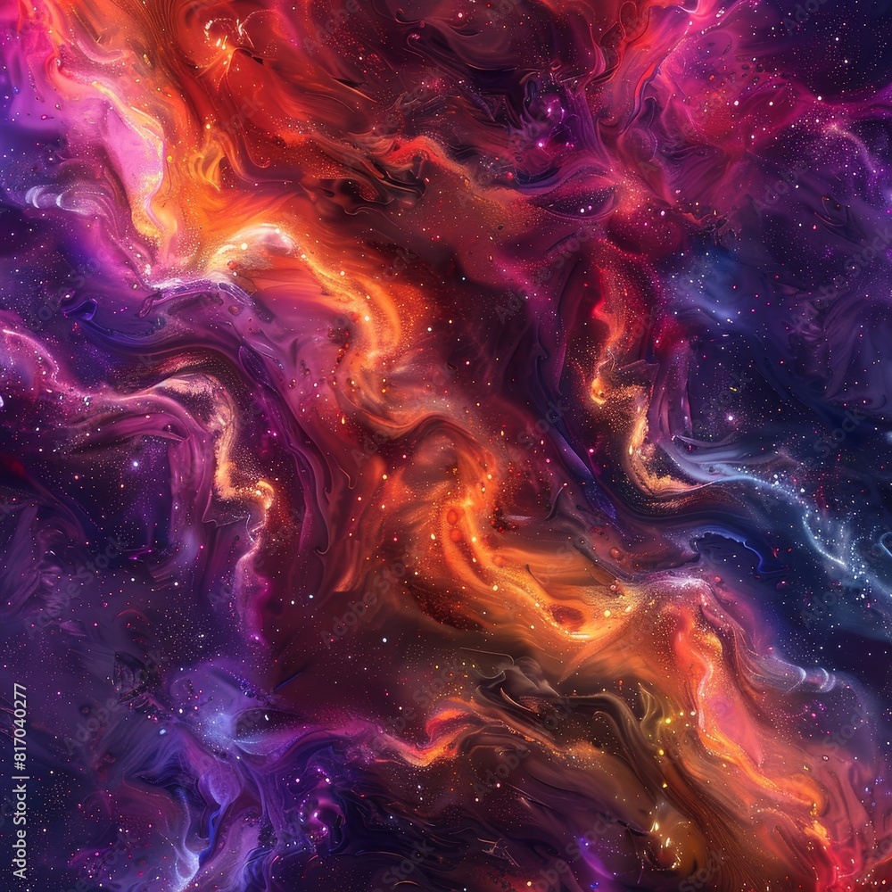 Intricate abstract texture with a cosmic glow background and a galaxy-inspired color gradient.