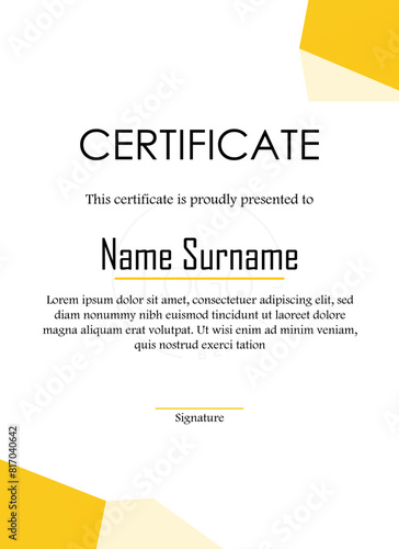Minimalist Elegant Black and Gold Certificate Template for Accomplishments and more