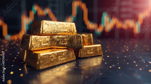 Wallpaper Mural A gold card and gold bars on a table with chocolates and gifts Torontodigital.ca