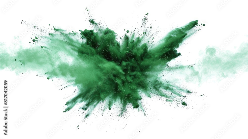Vibrant Emerald Dust Explosion: High-Speed Studio Capture Vibrant Emerald Dust Explosion: High-Speed Studio Capture