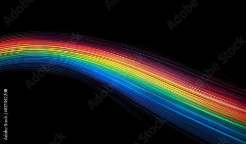 Black background with abstract rainbow color