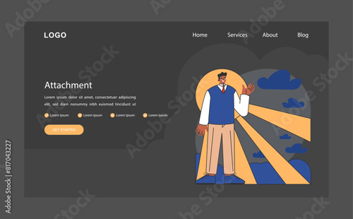 Overcoming fears web or landing dark or night mode. Characters