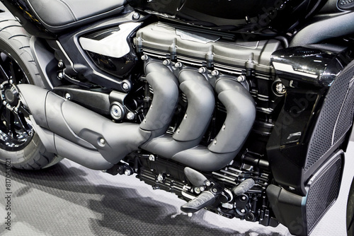 Engine of modern motorcycle photo