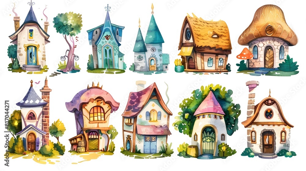 Enchanting Storybook Cottages and Whimsical Fantasy Dwellings in a Magical Landscape