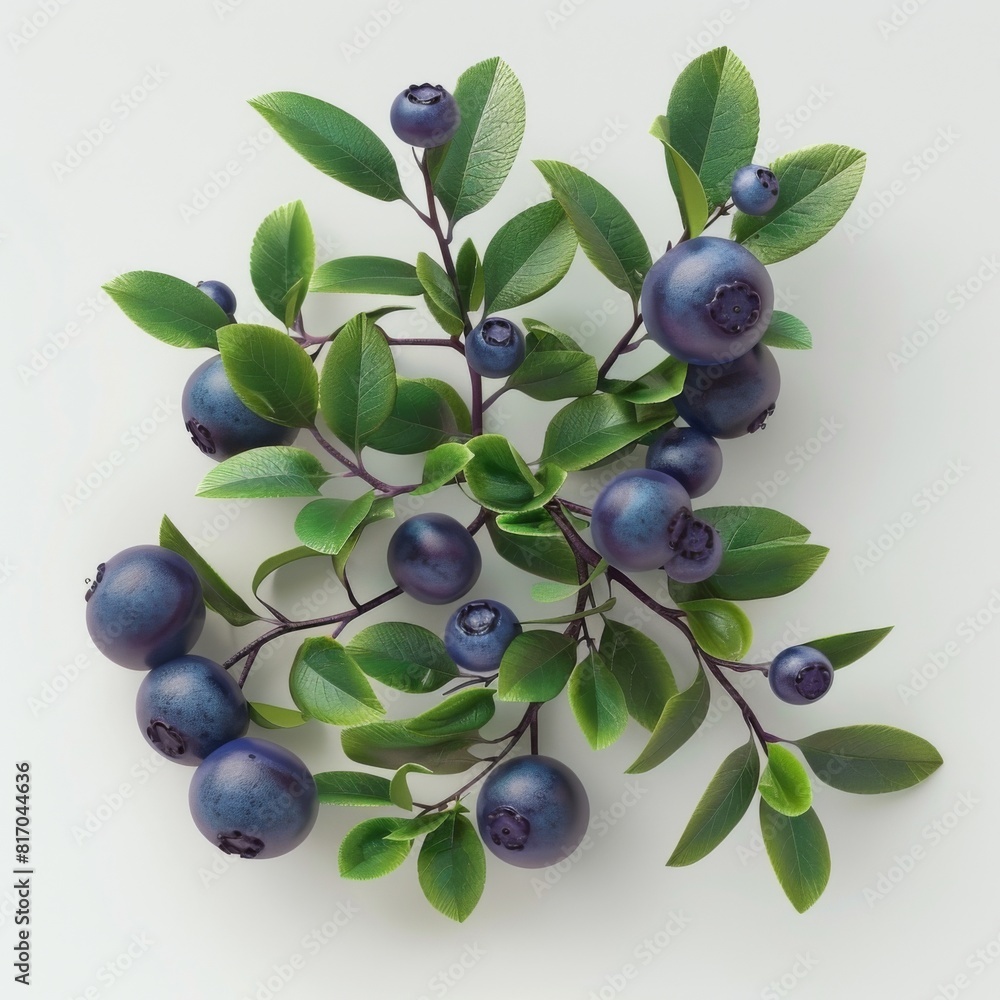 Multiple blueberries grouped together on a clean white background Multiple blueberries grouped together on a clean white background