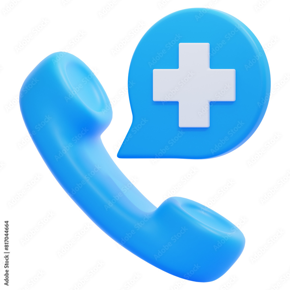 PNG 3D Contacting the Hospital icon isolated on a white background PNG 3D Contacting the Hospital icon isolated on a white background