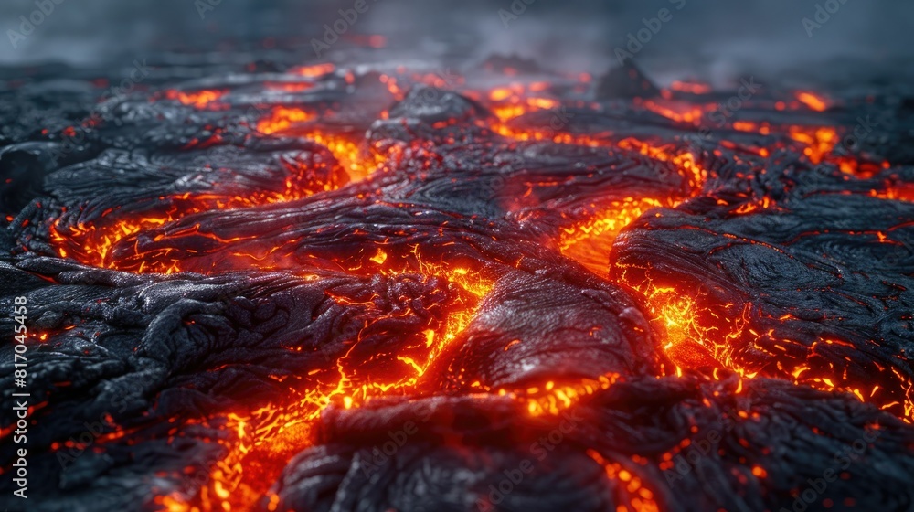 Lava flow. Molten rock from a volcano. Glowing hot. Molten orange. The power of nature. Lava flow. Molten rock from a volcano. Glowing hot. Molten orange. The power of nature.