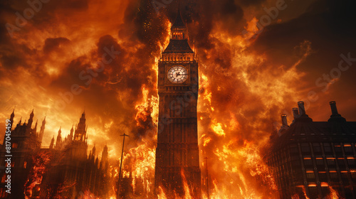 big ben on fire