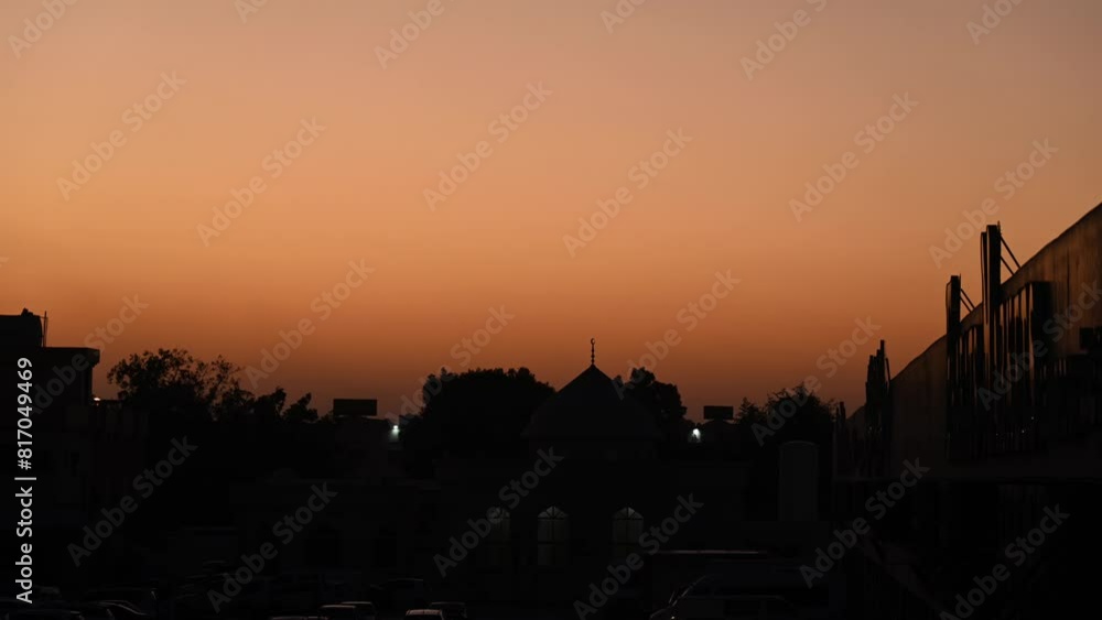 Sunrise behind the majestic Mosque Sunrise behind the majestic Mosque