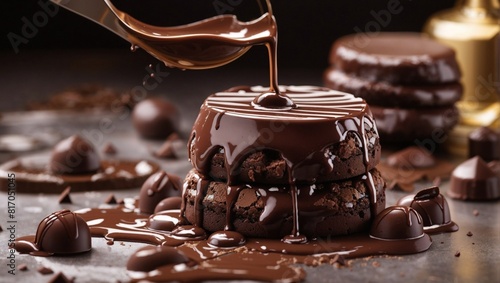 chocolate cake with coffee Generated Ai 