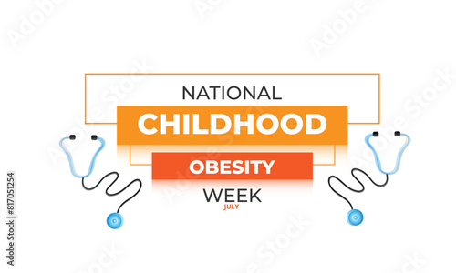 National Childhood obesity week. background, banner, card, poster, template. Vector illustration.