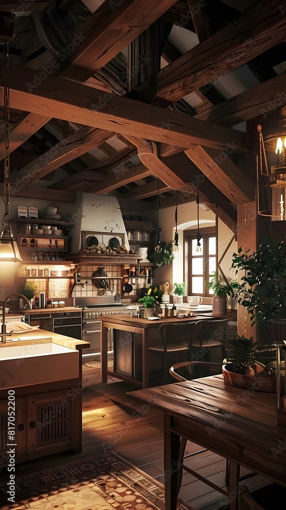 Cozy TuscanStyle Farmhouse Kitchen Showcasing a Blend of Modern and Antique Decor Cozy TuscanStyle Farmhouse Kitchen Showcasing a Blend of Modern and Antique Decor