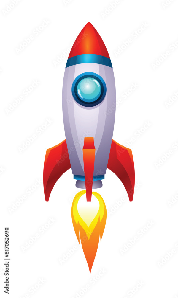 Spaceship rocket vector illustration isolated on white background Spaceship rocket vector illustration isolated on white background
