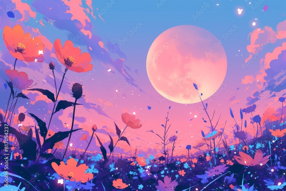 Delicate petals dancing in lofi breeze Delicate petals dancing in lofi breeze