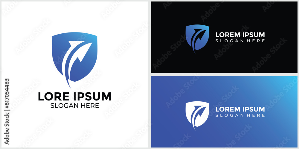 Blue shield in abstract style Blue shield in abstract style