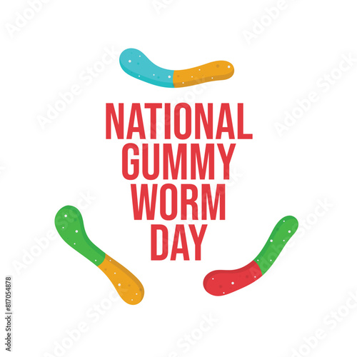 vector graphic of National Gummi Worm Day ideal for National Gummi Worm Day celebration.