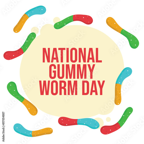 vector graphic of National Gummi Worm Day ideal for National Gummi Worm Day celebration.