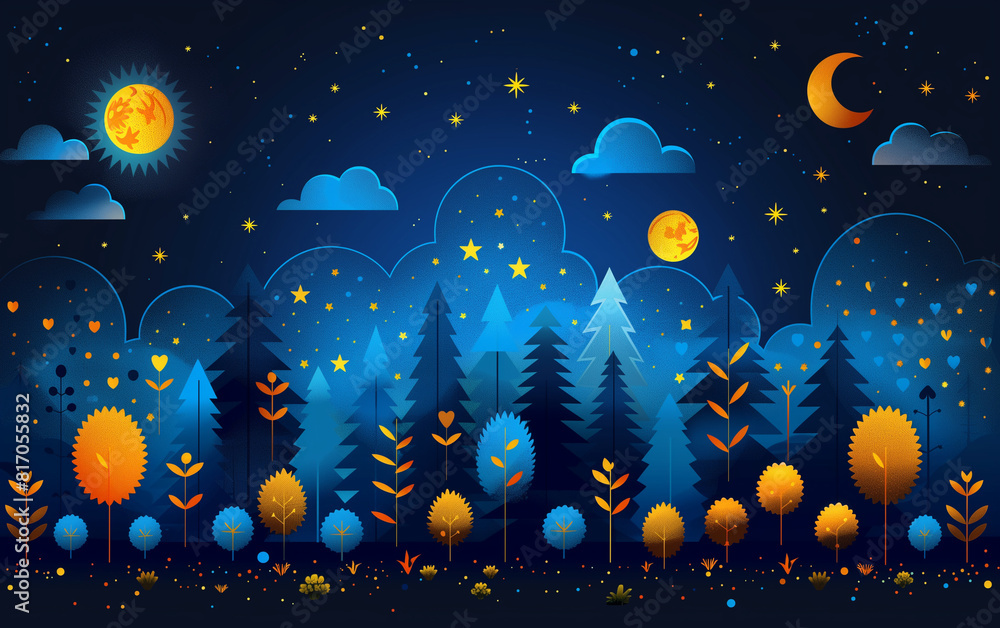 Flat background with abstract design in yellow and blue, featuring geometric shapes and patterns. Flat background with abstract design in yellow and blue, featuring geometric shapes and patterns.