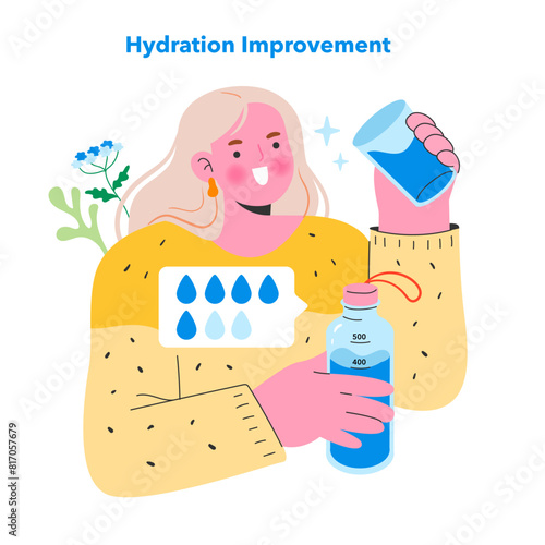 Healthy Snacking. Flat Vector Illustration