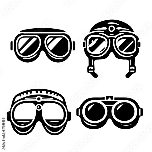 avatar googles silhouette on white background